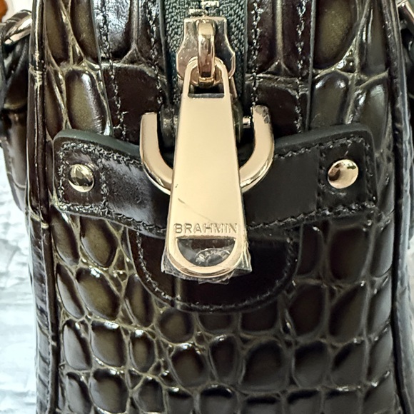 🔥Brahmin Micaela🔥Matcha Green Baize Crocodile Embossed Satchel 🔥 - Picture 5 of 9